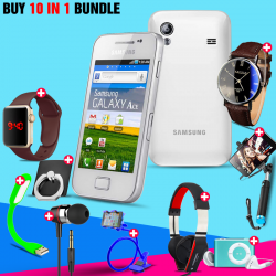 10 in 1 Bundle Offer,Samsung Galaxy Ace S5830i, Portable USB LED Lamp, Wired Earphones, Ring Holder, Headphone, Mobile Holder, Macra Watch, Yazol Watch, Selfie Stick, Mp3 Player